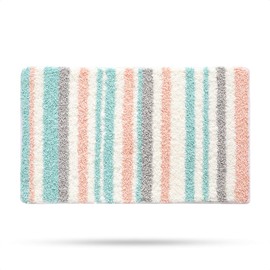 Stripes Bath Mat, Extra Soft Absorbent Bath Rug, Non-Slip Comfortable Bathroom Rug, Carpet for Tub, Shower, Bath Room, Machine Wash Dry, 20"x31", Pink