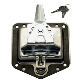 TCH Hardware 2 Pack Stainless Steel T-Handle Cam Latch with Mounting Holes & Dust Cover Lock - Folding T Handle Latch RV Camper Truck Trailer Toolbox