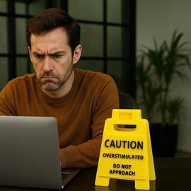 Introvert Mood Desk Sign – “Available for Small Talk/Overstimulated Do Not Approach” – Funny Double-Sided Sign – 3D Printed Gift for Coworkers, Friends