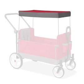 Wagon Canopy Attachment Compatible with Radio Flyer, Portable Replacement Canopy, Removable Awning Shade Cover for Wagon, Easy to Fold and Install, for Camping, Picnic and Beach, Red