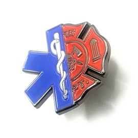 Fire Department Emergency Services Medical Nursing Hospital Care Doctor Star Of Life Rod of Asclepius Blue Life Metal Enamel Pin Badge