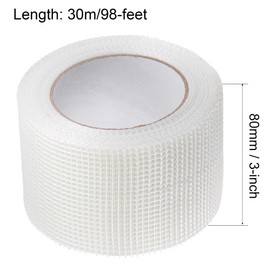 uxcell Drywall Joint Tape Self-Adhesive Fiberglass 3-inch x 98-feet Repair Patch Wall Hole Crack Mesh Size 2.8mm