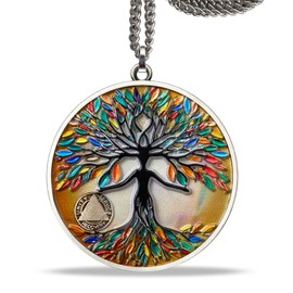 Sobriety Tree Of Life Necklace Silver for Women, AA Necklace of Sober Gift, Anniversary Tree of Life Jewelry Gifts for Mom Grandma Celebrate Sobriety Milestones