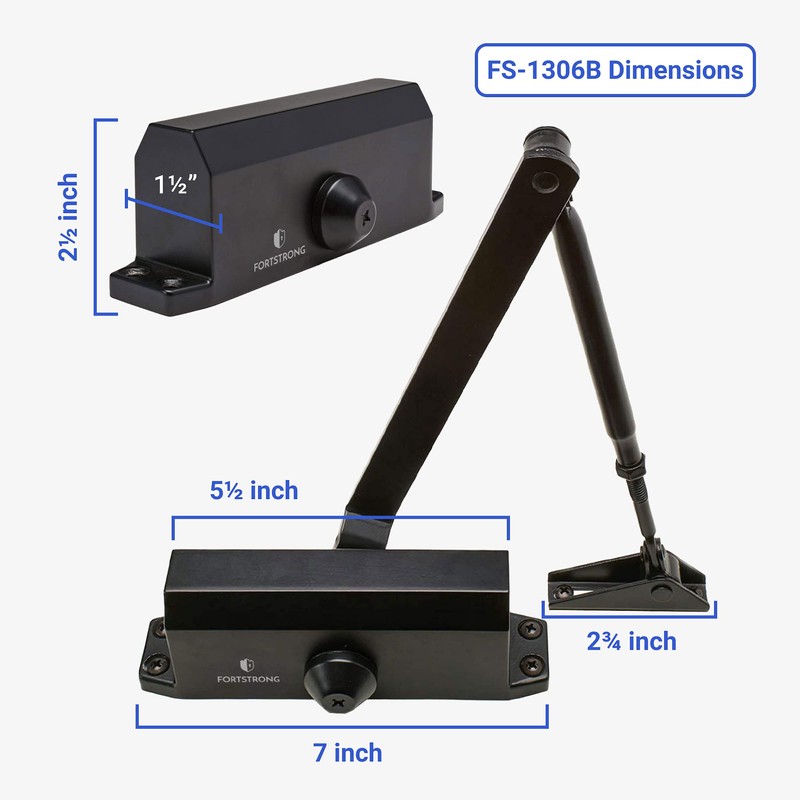 FORTSTRONG Door Closer (Black) - Automatic Door Closer Residential -