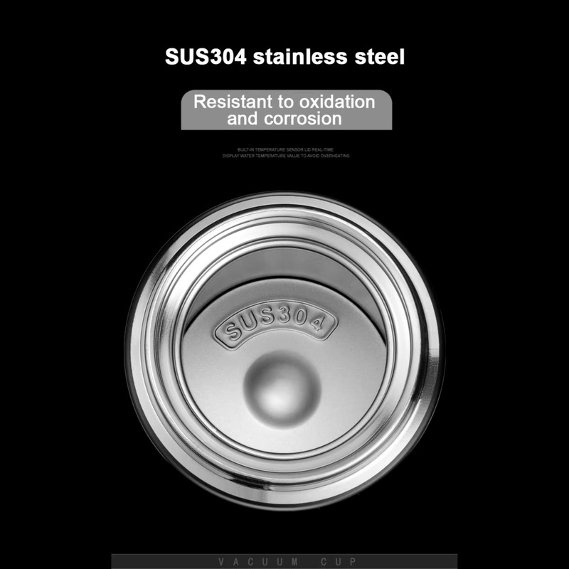 TEQY Thermos Flask with LED Display, 500 ml, Stainless Steel