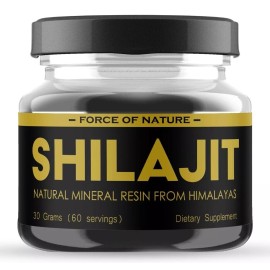 Pure Organic 100% Pure Himalayan Shilajit, Soft Resin, Extremely Potent, Fulvic Acid - 30g (60 servings)
