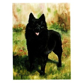 Ruth Maystead Schipperke in Grass Notecard Set 12 Notecards with Envelopes