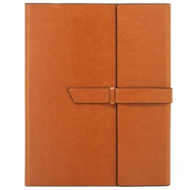 Gallaway Leather-Padfolio-Portfolio, Folder-Slim-Notebook, Note-Pad-Holder, Desk-Accessories, Brown