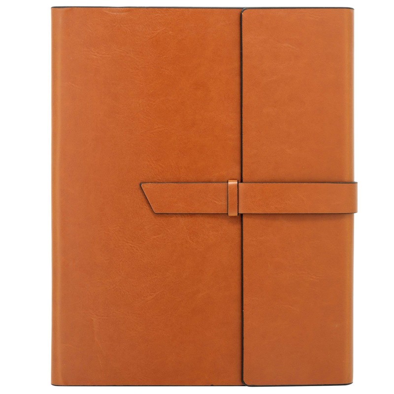 Gallaway Leather-Padfolio-Portfolio, Folder-Slim-Notebook, Note-Pad-Holder, Desk-Accessories, Brown