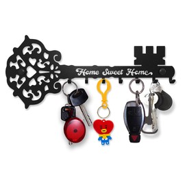 SirHoldeer Key Holder for Wall Home Sweet Home, Key Hooks Wall Mounted, Key Racks for Wall, Key Hangers for Wall, Wall Hanging Decoration, Metal Hooks for Hanging, Kitchen Wall Storage