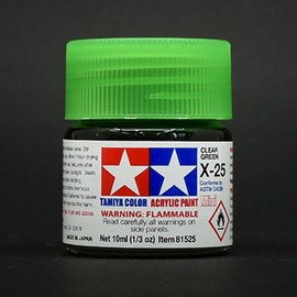 Tamiya Acrylic Mini 81525 X-25 CLEAR GREEN Glossy Clear Green / 타미야 도료 아크릴 미니 81525 X-25 CLEAR GREEN 유광 클리어 그린