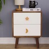 ED-Lumos 6 Pieces Cabinet Knobs Moon Star Cloud Wood Design