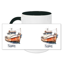 GRAZDesign Tasse maritim Boot mit Namen personalisiert - Keramiktasse für Kinder und Erwachsene 330ml