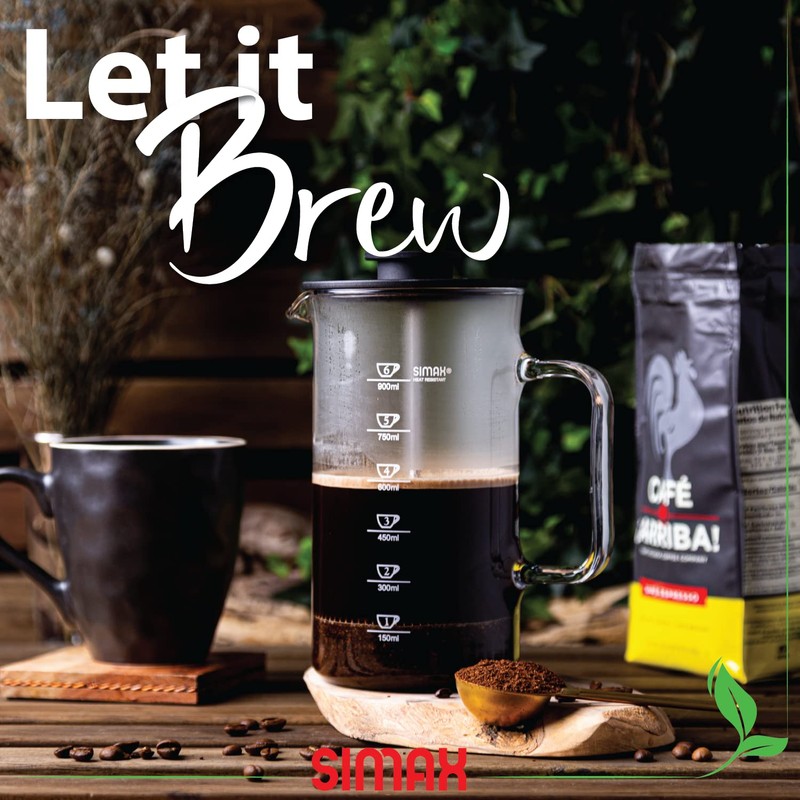 SIMAX French Press Coffee Maker, 1 Liter Coffee Press, Dishwasher