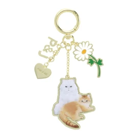 Marks PAJ-KH05-GN Cat Day Key Ring, Paul & Joe Paul & Jola Papetry, Gypsy & Nunette with Daisy, gold