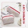 Zeyune 2 Pcs Quilted Makeup Bag Cotton Floral Cosmetic Bag