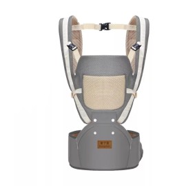 Unbranded Ergonomic Baby Carrier with Hip Seat Kangaroo Front and Back for Infant to Toddl - Grey