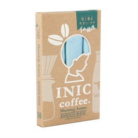 INIC coffee Morning Aroma Barista Made Sticks, 10 Sticks, Premium Cafe Latte, Faint Sweetness of Cane Sugar, Best Powder Coffee, Taste of World Barista Champions