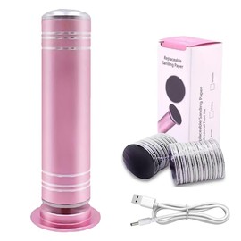 4.8IN Longer Electric Foot Callus Remover with 60pcs Sandpaper Discs, Professional Aluminum Callus Remover for Feet, Stepless Speed Control Pedicure Tools for Dead Skin (Pink-pro)