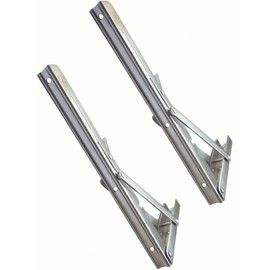 Generic Folding Shelf Bracket - Heavy Duty Folding Shelf Bracket for Table, Max Load 330lbs, 12"" Length, Short Release Handle, Motorhome Accessories (Set of 2), Silver