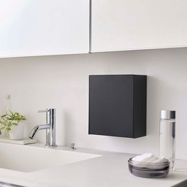 Yamazaki 5434 Tower Film Hook Storage Box, Black, ABS Resin, Minimalist Design, 17 x 8.7 ~ 16 x 20 cm (L x W x H)