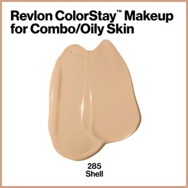 Revlon ColorStay Liquid Foundation Makeup for Combination/Oily Skin SPF 15, Longwear Medium-Full Coverage with Matte Finish, Shell (285), 1.0 oz