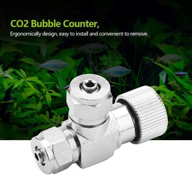 Aquarium CO2 Check Valve, Aquarium System CO2 Regulator Stainless Steel Single/Double Head Micro Dosing Valve Needle Check Valves Bubble Counter (02#)