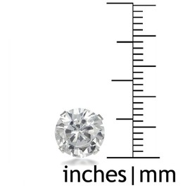 8MM Classic Brilliant Round Cut Cubic Zirconia (CZ) Sterling Silver Solitaire Stud Earrings/Ear Studs for Women Ladies Girls - Birthstone Earrings - CITRINE YELLOW. 8-CITR