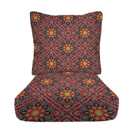 RSH DECOR: Deep Seating Chair Cushion with Pillow Back | 23” x 24” Seat | All-Weather Spun Fabric | Outdoor Cushion Set for Patio Furniture | Medlo Sonoma