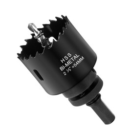 Flintronic 54mm Hole Saw, HSS Bi-Metal Hole Cutter, Hole Saw Drill Bit for Soft Metal, Wood, Plasterboard, Ceiling Board, PVC Board and Plastic for Cutting Circular Holes