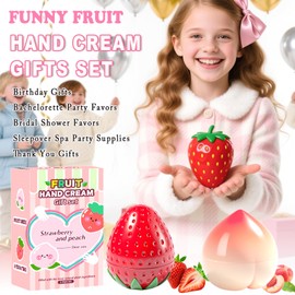 2 Pack Hand Cream Gifts Set, Gifts for Women, Birthday Gift for Her, Bridesmaid Gifts, Thank You Gifts, Teacher Appreciation Gifts, Moisturizing Hand Lotion for Dry Cracked Hands (Peach+Strawberry)