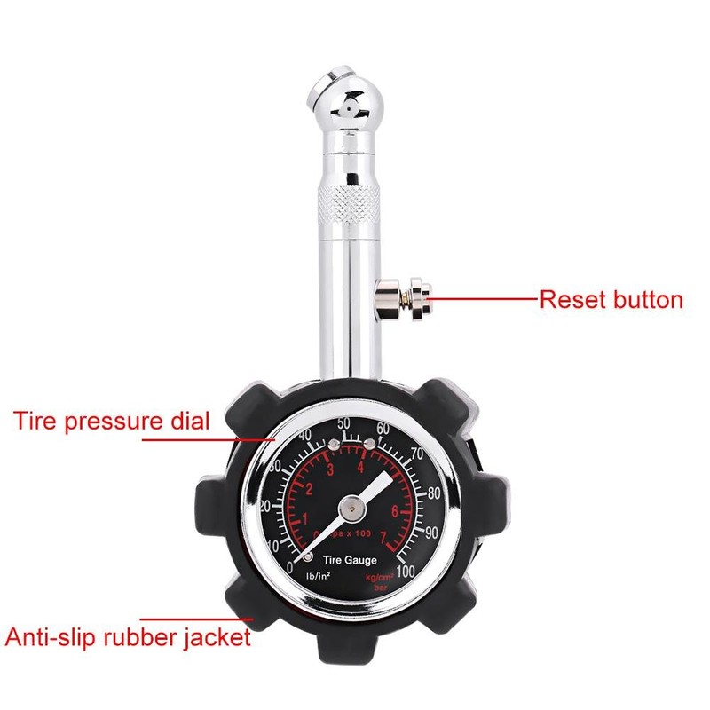 Keenso 0-100PSI Tyre Pressure Gauge Precise Air Pressure Gauge Tester