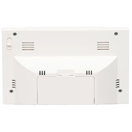 Seiko Clock SQ789W Table Clock, White, Body Size: 3.6 x 5.8 x 1.9 inches (9.1 x 14.8 x 4.7 cm), Alarm Clock, Radio Waves, Digital Calendar, Temperature, Humidity, Display