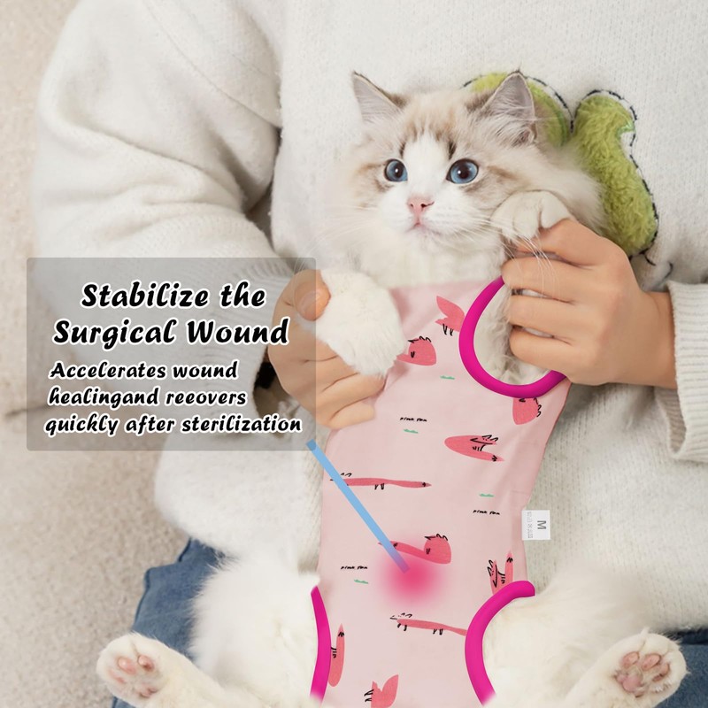 CGLRybO Cat Body After Surgery Anti-Leaking Cat Professional Recovery Suit