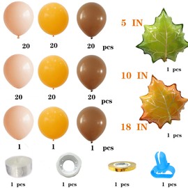 Fall Balloons Garland Kit for Autumn Party Decorations,Lemon Yellow Apricot Khaki Balloons with Maple Leaves Foil Balloons for Baby Shower Birthday ThanksGiving Party Decorations