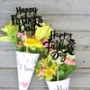 ZHUOWEISM 12 PCS Happy Father's Day Centerpiece Sticks Double Sided