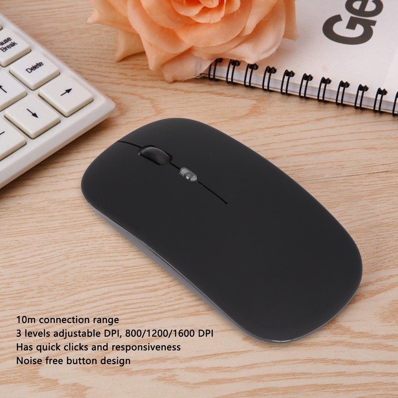 2.4GHz Wireless Mouse 10M Connection 1600 DPI Rechargeable Silent Wireless