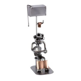 Steelman24 I Nuts and bolts sculpture Loo Man With Tablet Pc I Handmade ornaments I Made in Germany I I Metal figurine