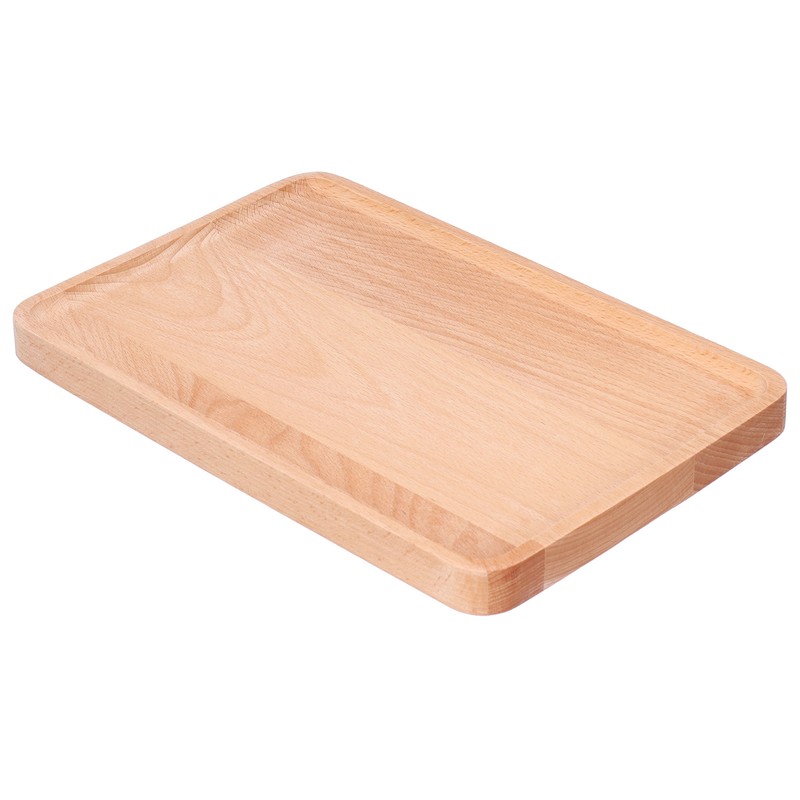 Fruit Dishes Beech Wooden Serving Tray Rectangular Decorative Dessert Plate