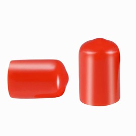 Screw Thread Protectors, PVC Rubber Round Tube Bolt Cap Plastic End Cap Cover Thread Protectors Red, Inner Dia 12mm， 50 Pcs