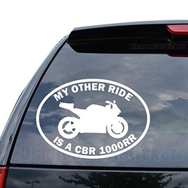 DiamondCutStickerz My Other Ride CBR1000RR Motorcycle Motorbike Decal Sticker Car Truck Motorcycle Window Bumper Laptop Wall Decor - Size (05 inch / 13 cm Wide) - Color (Gloss White)