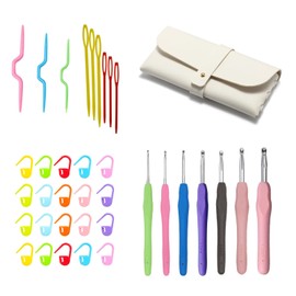 Cosyhav Ergonomic Crochet Hooks Set,Crochet Hooks with Storage Bag,Beginner Friendly Crochet Kits for DIY Crafts and Yarn Projects，2mm to 8mm Full Size Crochet Hook