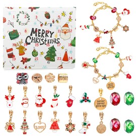 Advent Calendar 2024 kids - DIY Christmas Jewelry Gifts with 24 Charm Bracelet, Perfect for Girls and Teenagers