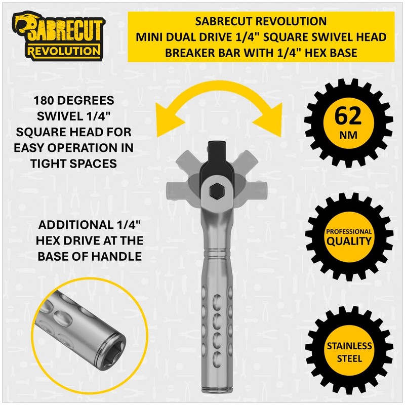 1 x SabreCut MRSC12 Mini Dual Drive Compact 1/4" Square
