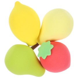 4pcs Makeup Sponge Fruit Shaped Beauty Wonder Set Lemon Pear Avocado Strawberry Shapes Beauty Sponge Foundation Cosmetic Applicator Facial Makeup Tools