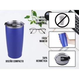 Control Expert Vaso Termo Acero Inoxidable P/ Cafe 20oz Térmico Tapa Ce-t01 Color Azul VASO 20oz
