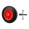 Solid Rubber Trolley Wheel - 160mm Diameter with Red Plastic