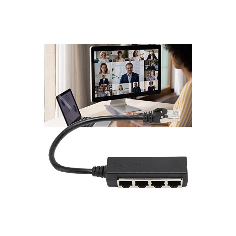 Adaptador RJ45 Cable Divisor Ethernet - 1 a 4 Puntos,