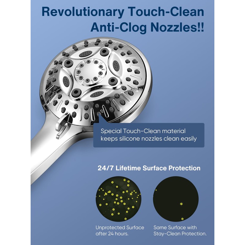 Heemli 12-inch Rain Showerhead - Dual Showerheads, High Pressure Showerhead