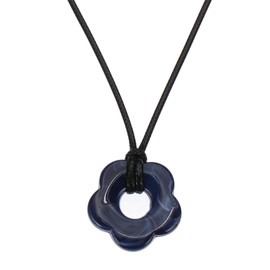 PATIKIL Flower Charms, Acrylic Flower Pendant Necklace Adjustable Chokers String Cord Fashion Accessories for Women Jewelry Decoration, Blue